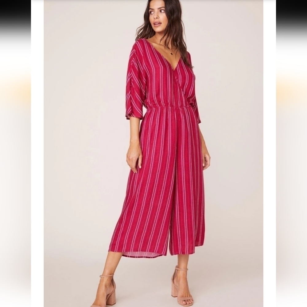 NWT JACK Pin-Stripe Jumpsuit in Lipstick Red Size XSMALL